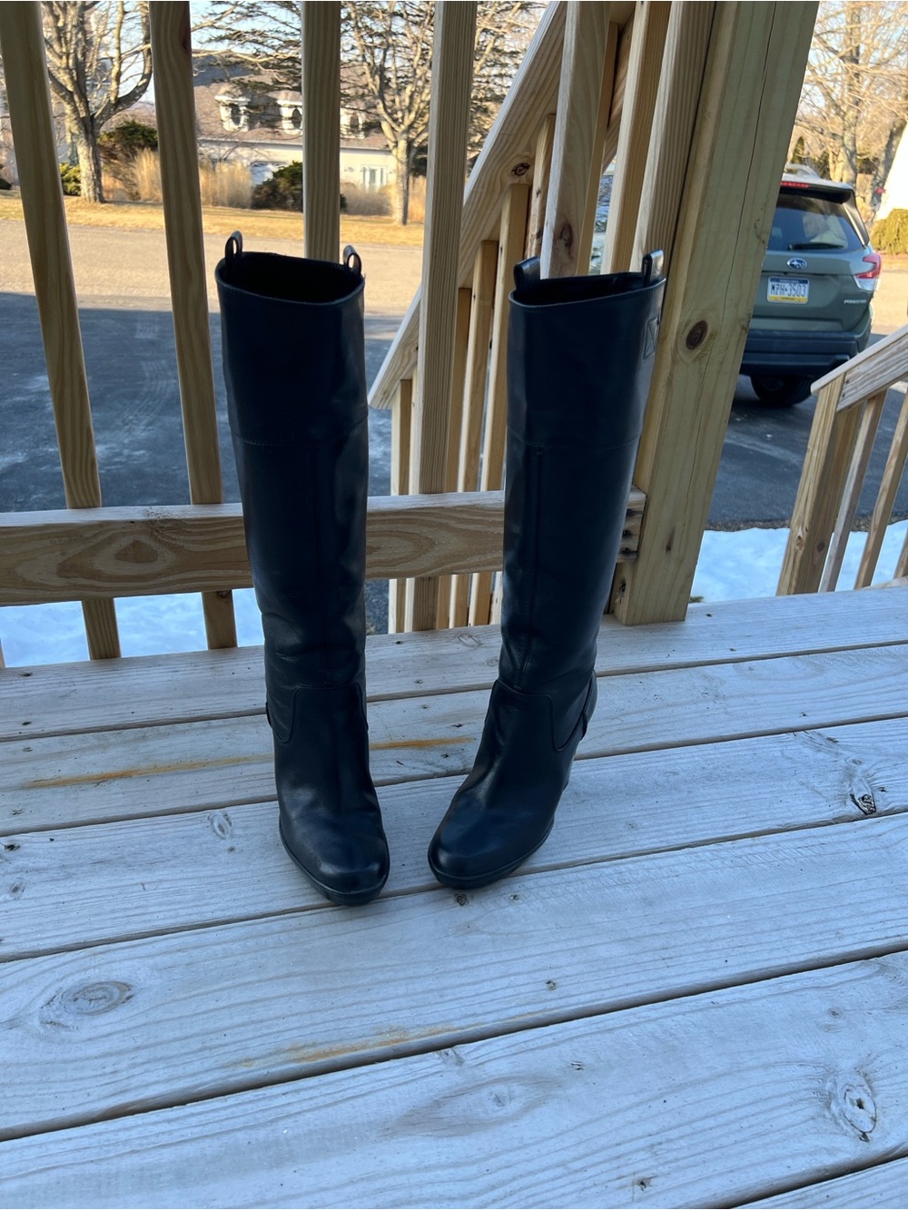 Tod's Black Tall Leather Riding Boots